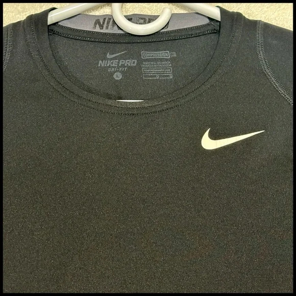 Nike DriFt 🏏🥅⛳️💯✅Long Sleeve Compression Shirt Large Black One Owner 👌🏼☀️🌟 - Picture 4 of 16